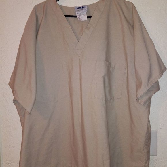 Landau Other - Landau Beige Plus Size Scrubs Top